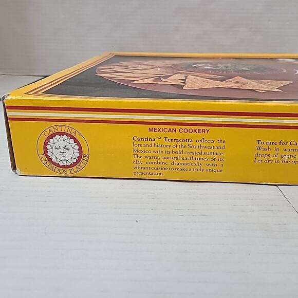 Cantina Terracotta Tostada Platter Bentson West 15" Chips Dip Southwestern - Picture 3 of 5